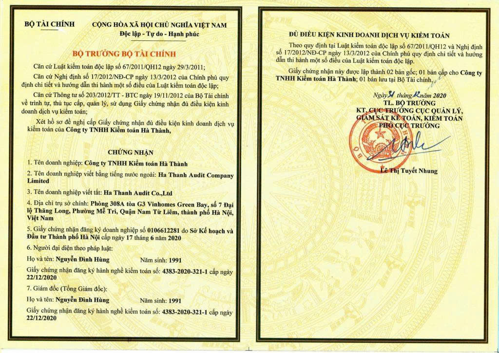 GIẤY TỜ PHÁP LÝ